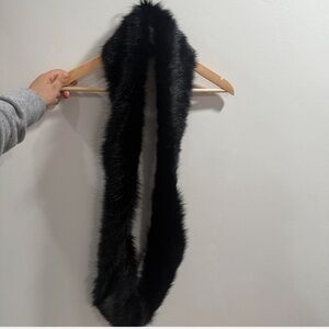 Elegant Black Faux Fur Scarf